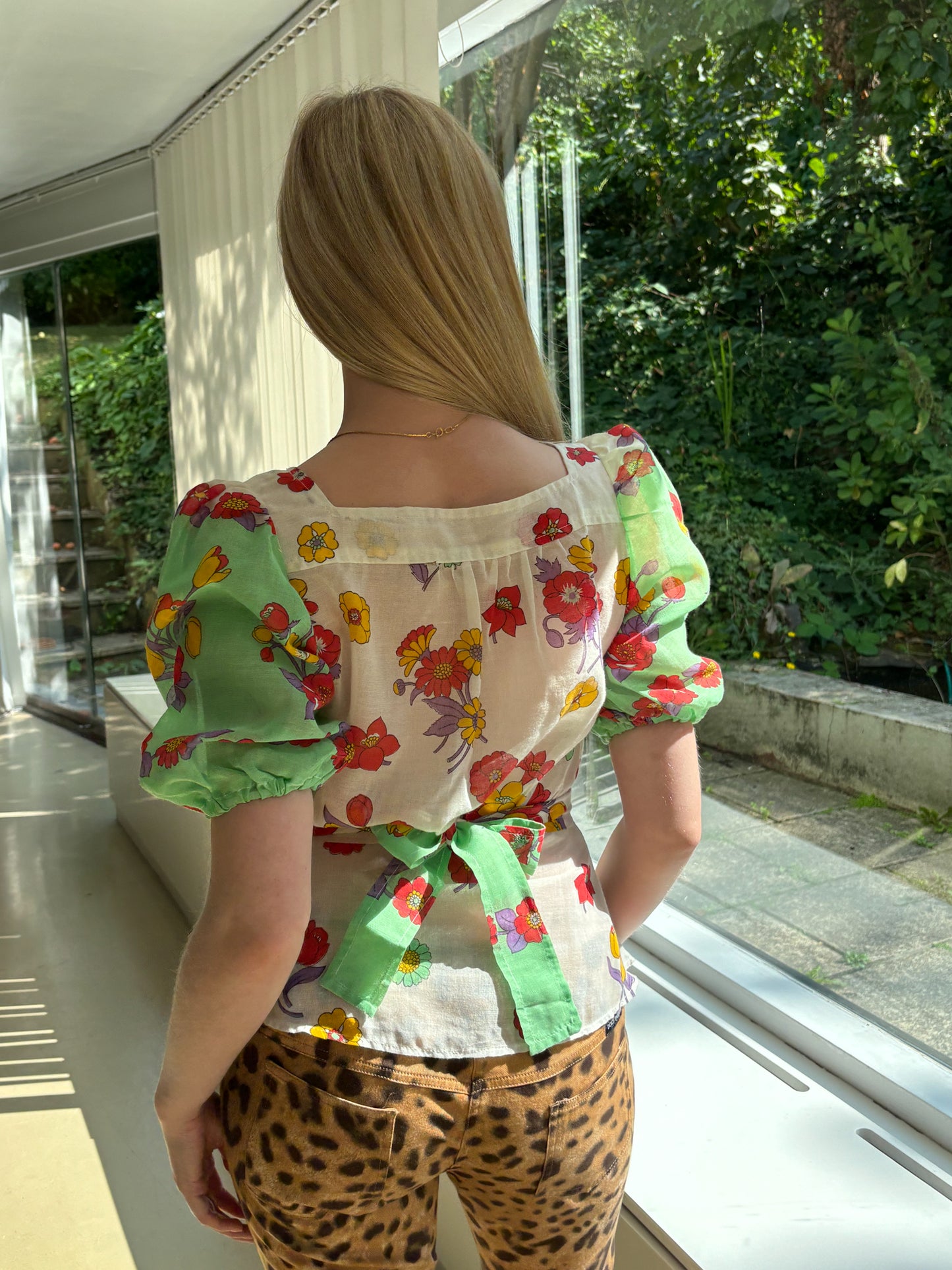 Vintage 1970s Floral Milkmaid Top