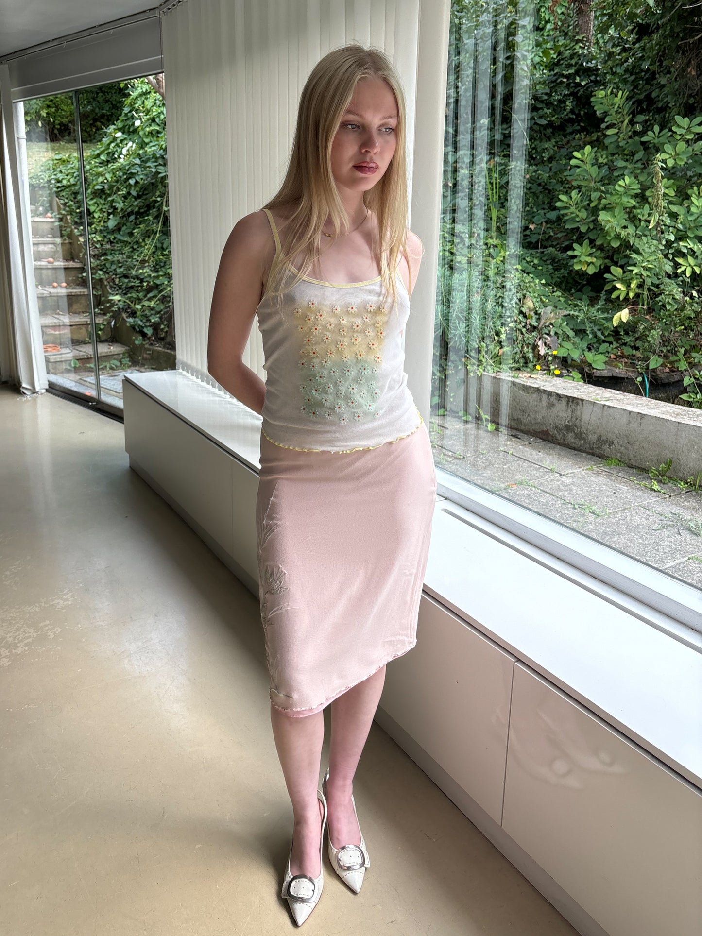 Precis Baby Pink Silk Skirt