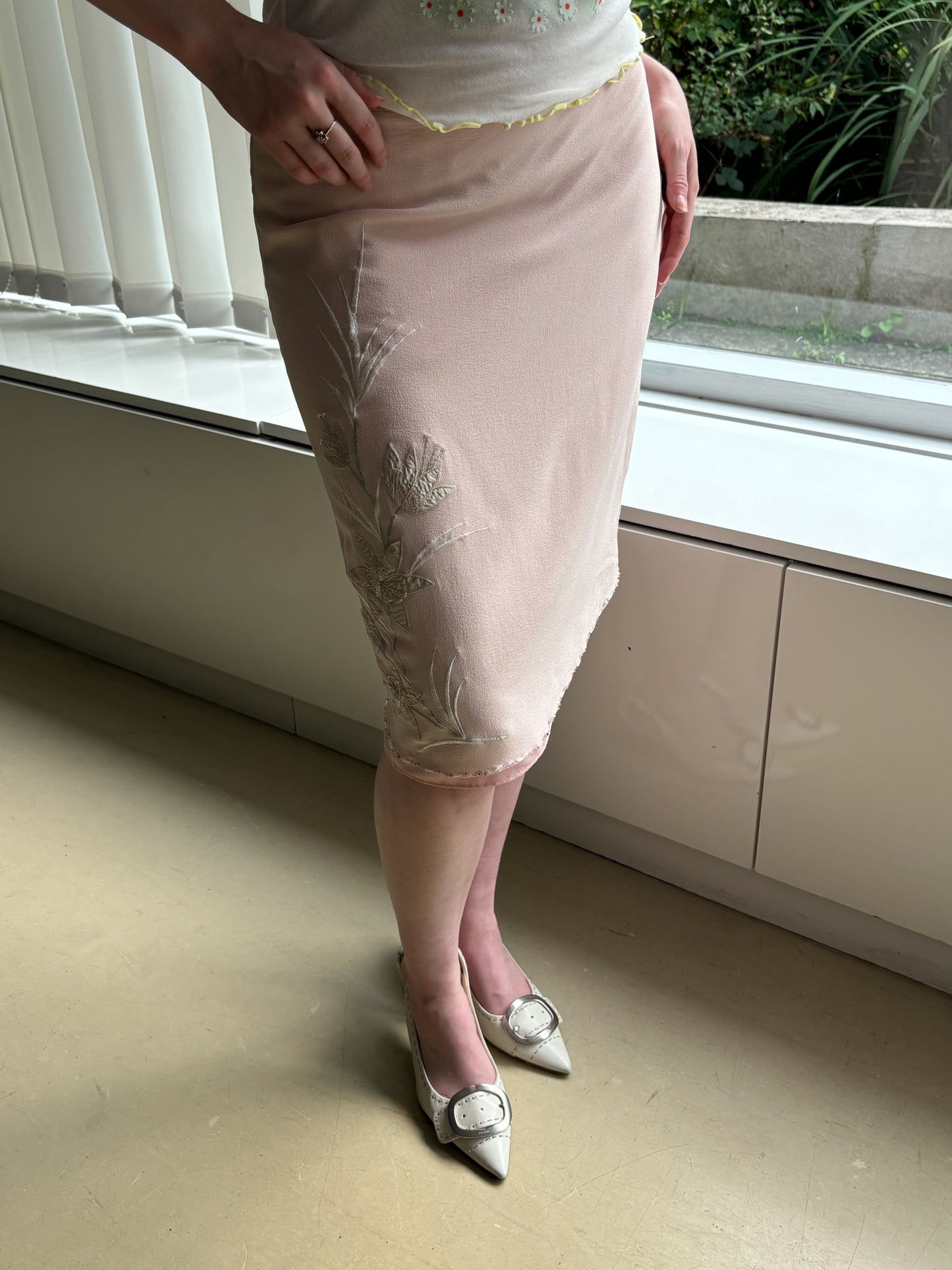 Precis Baby Pink Silk Skirt