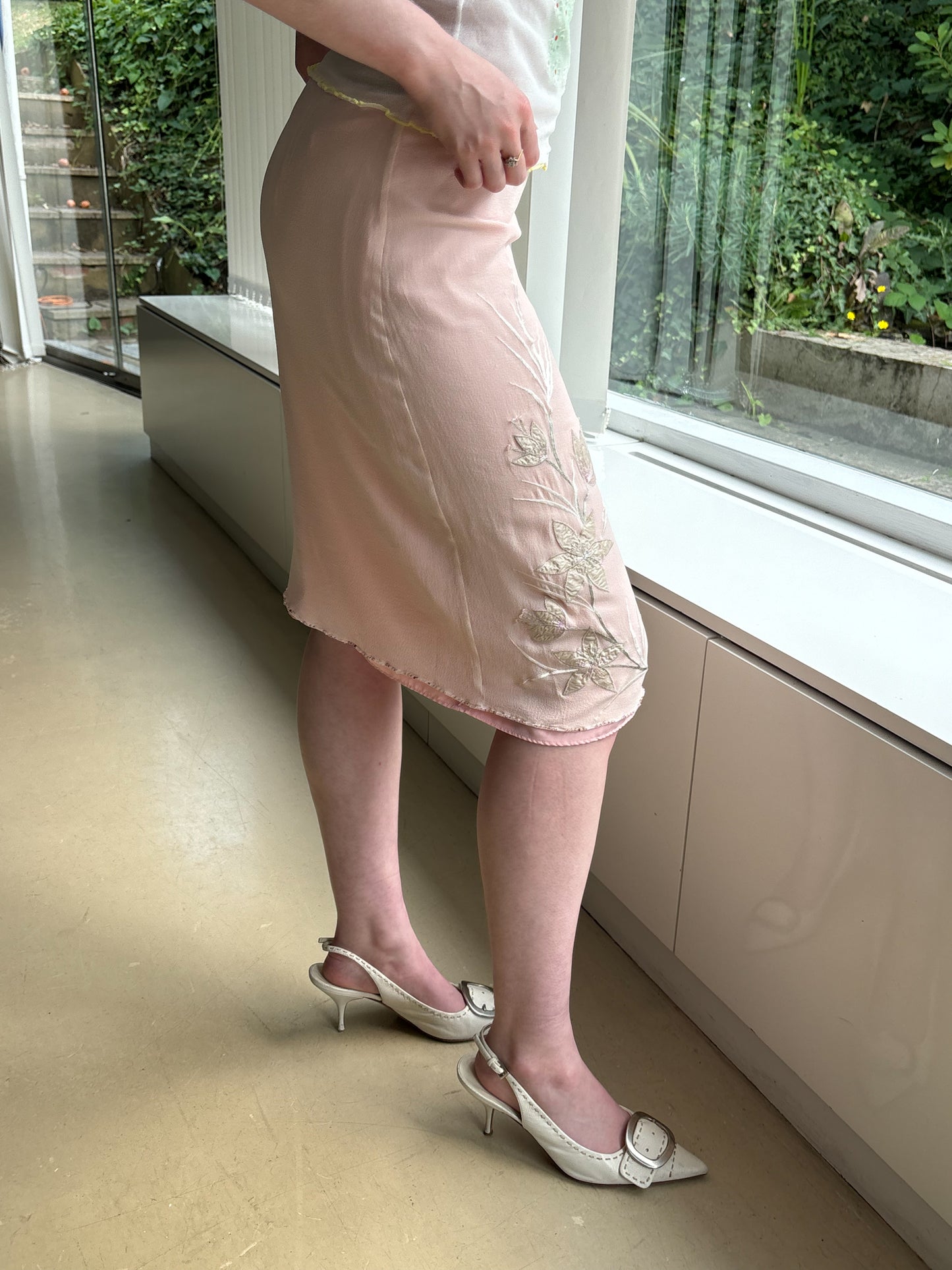 Precis Baby Pink Silk Skirt