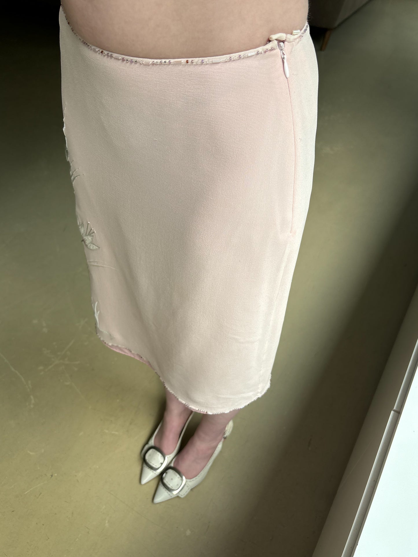 Precis Baby Pink Silk Skirt