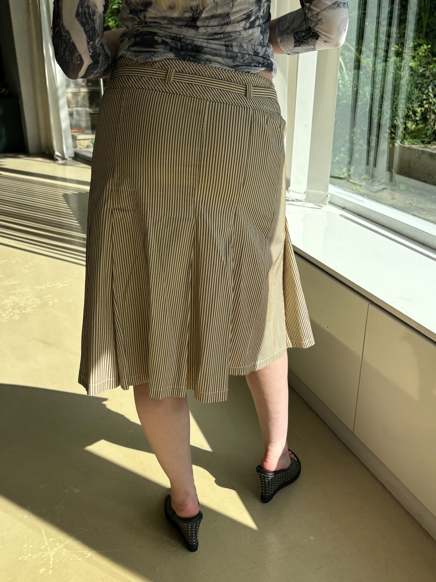 Karen Millen Brown Pinstripe Skirt