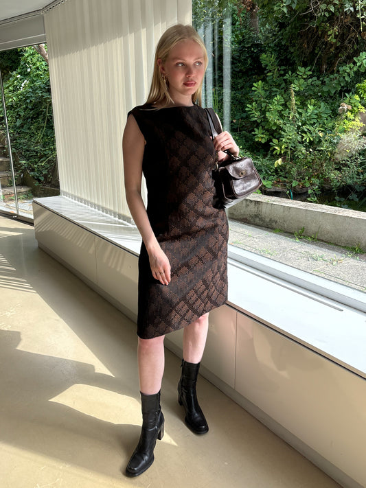 Alberta Ferretti Brown Shift Dress