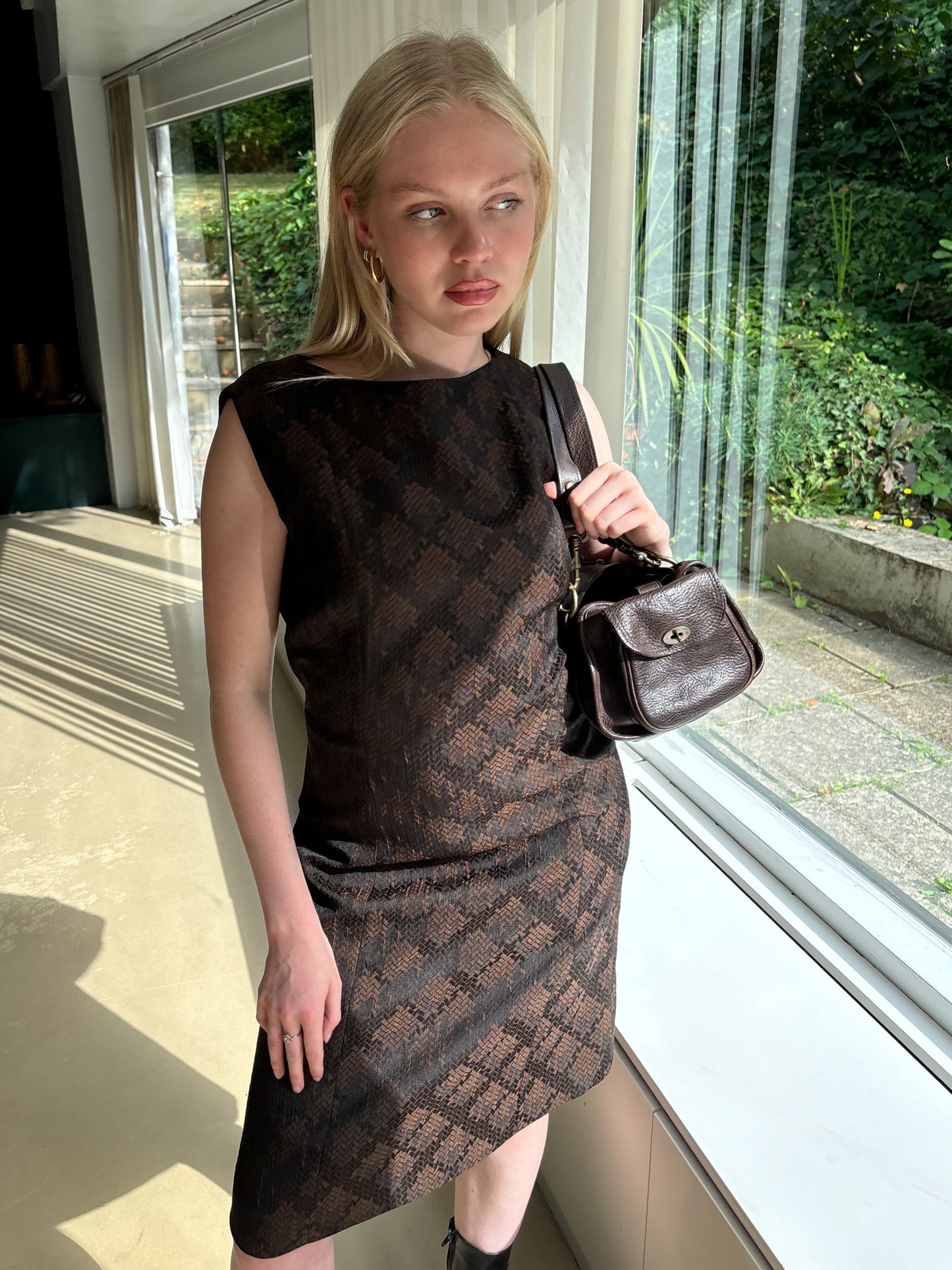 Alberta Ferretti Brown Shift Dress