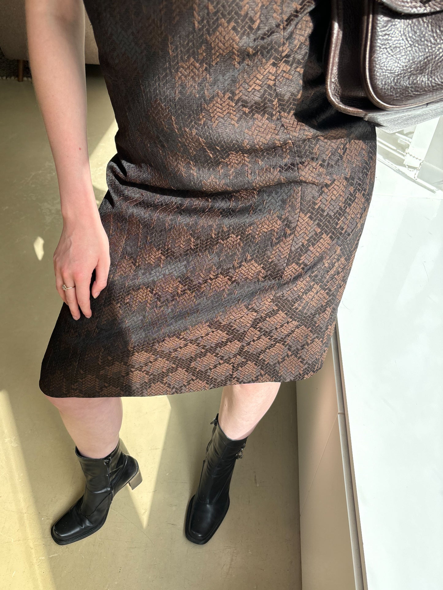 Alberta Ferretti Brown Shift Dress