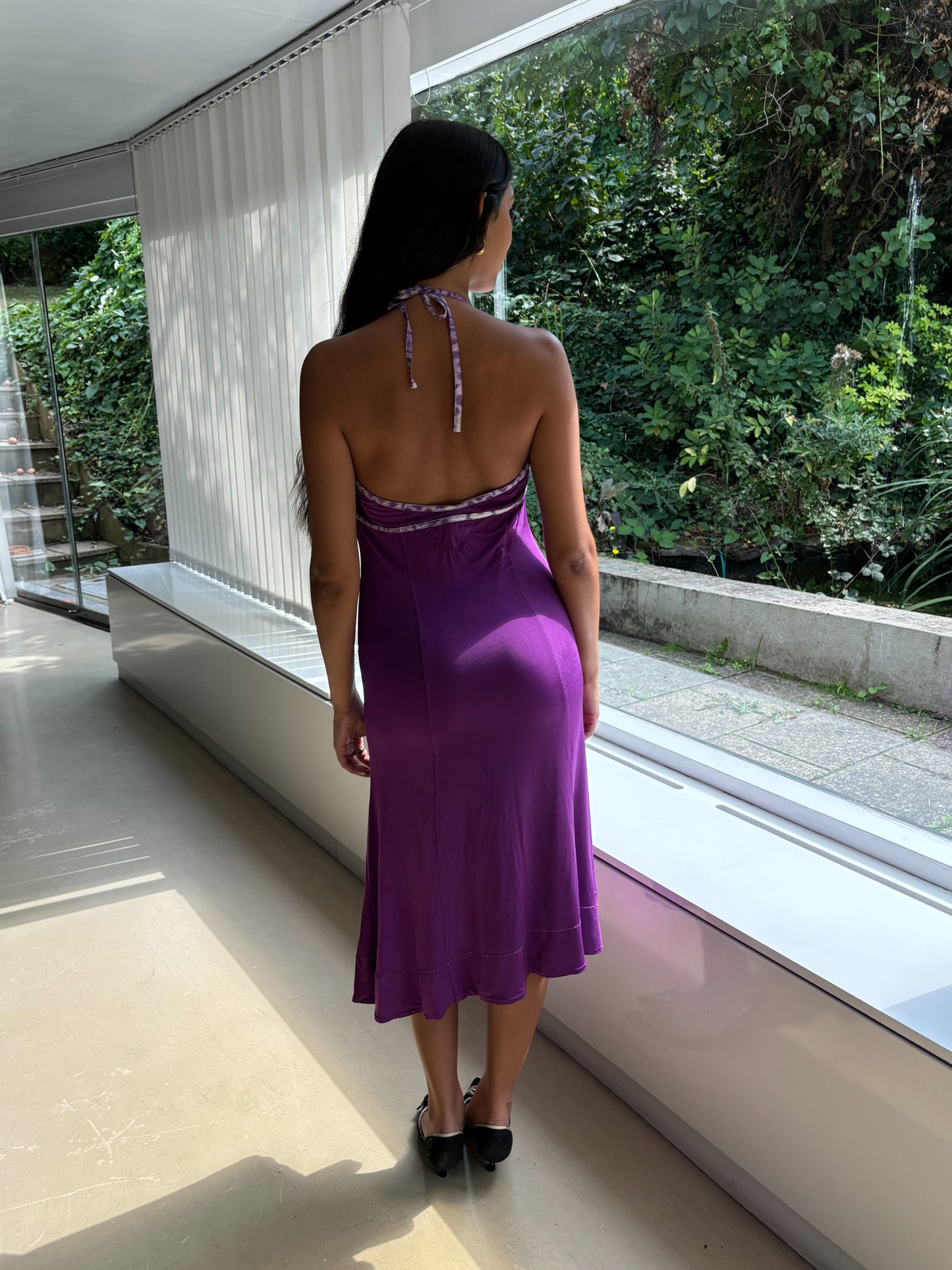 Roberto Cavalli Purple Midi Dress